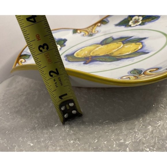 Tutta Ceramica Hand Painted Signed Serving Dish Italy Pottery Deruta Fruit - Picture 10 of 11